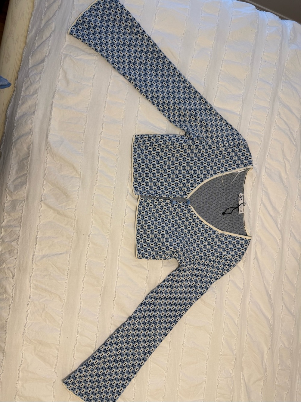 Zara Blue Patterned Cardigan